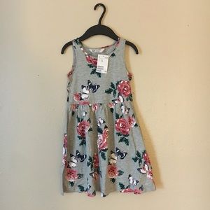 H&M Girls 100% Cotton Floral Gray Tank Dr…